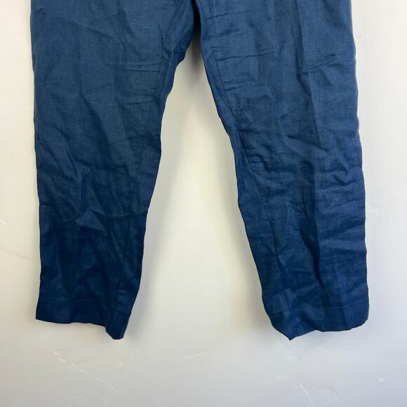 Idillio positano Blue 100% linen cropped pants women's size small - Picture 3 of 8